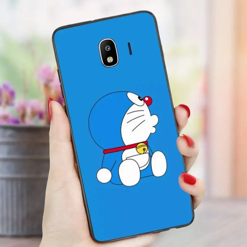 

Blue Light Doraemon Wristband Lanyard cute Phone Case For samsung Galaxy J7 J8 note 10 20 lite plus pro Black nax fundas cover