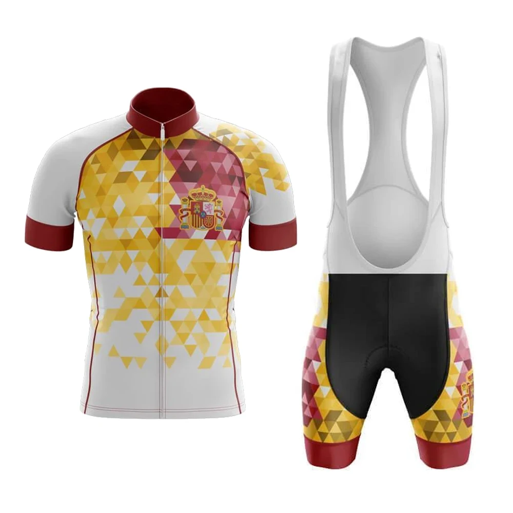 

2022 SPAIN White Cycling Jersey Set Ciclismo Masculino Bib Short Gel Breathable Pad Maillot Ciclismo Sports Team Bike Jersey Set