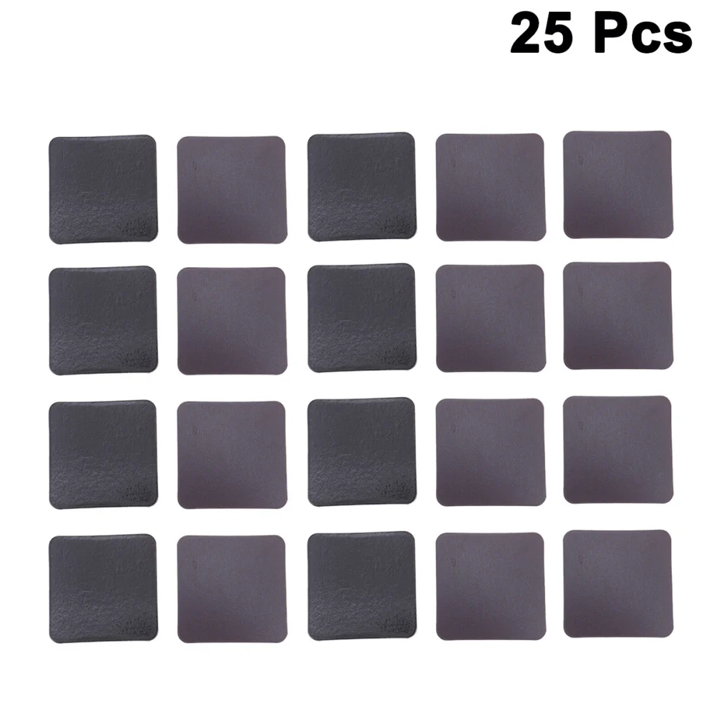 

50Pcs 3cm Erasable Fridge Reminder with Pen Blackboard Eraser Message Board Magnet Sticker Square Sticker(Black)