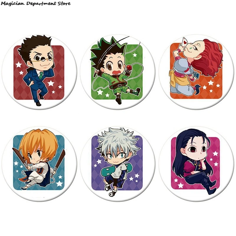 

6pcs Cute Mini Japanese Anime Round Badge Bag Warm Heart Couple Clothing Decoration Badge Handy Gift Coffee Shop Fan Gift New