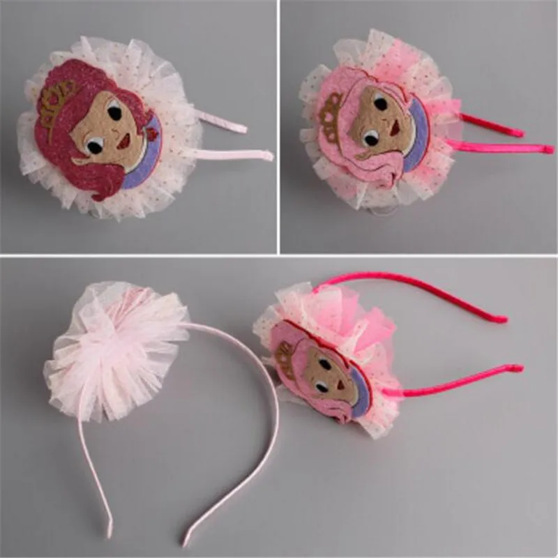 

Headbands For Kids Girl Princess Hairbands Yarn Pink Child Hair Accessories Korean Handmade Wholesale