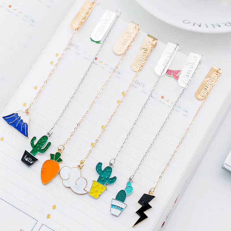 Милый мультфильм кулон Закладка корейский канцелярский металлический зажим