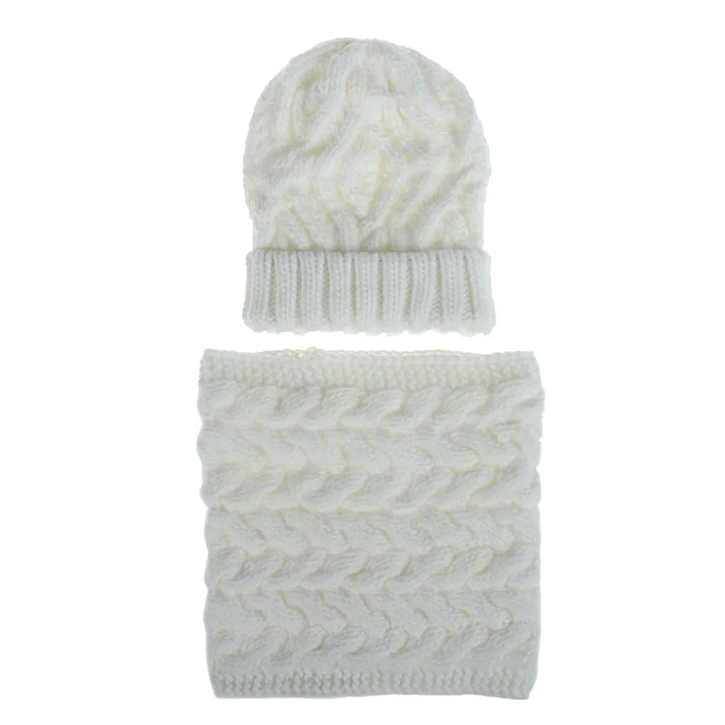 Женская двухкомпонентная однотонная вязаная шапка сохраняющая тепло шейный