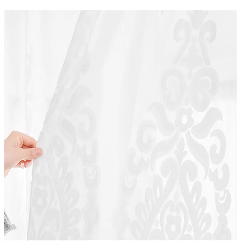 Декоративная бархатная пряжа прозрачные шторы для гостиной европейские белые