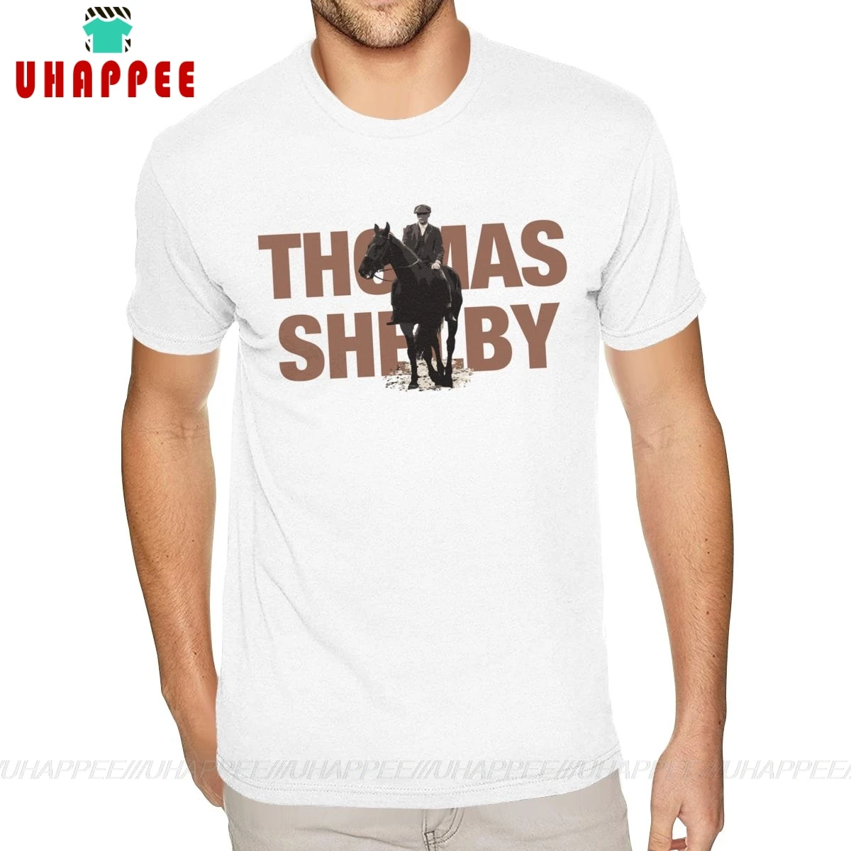 Футболка с изображением милого Томаса Шелби и его лошади футболка надписью Peaky