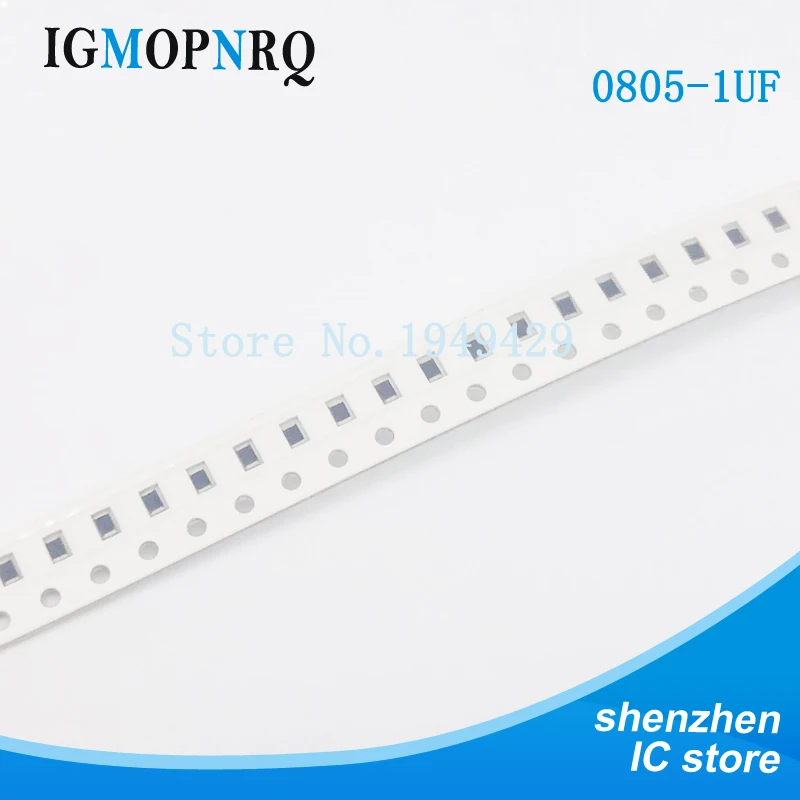 100PCS/LOT 1uf Error 10% 50V 105 1UF 0805 SMD Thick Film Chip Multilayer Ceramic Capacitor | Электронные компоненты и