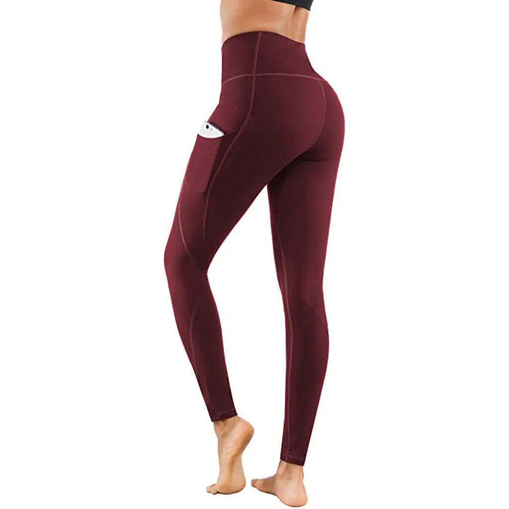 

2020 Women Fitness Sports Joggers Skinny Running Sweatpants With Pocket Workout Out Gym Seamless leggings Yoga Athletic Pants