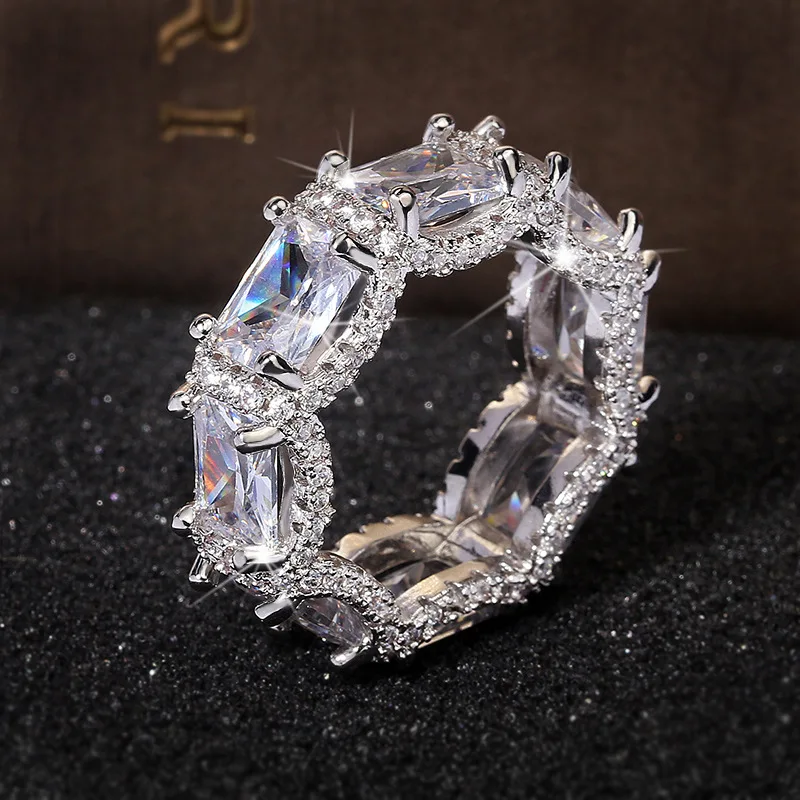 

BIJOX STORY Luxury Charm Men Ring with AAA Zircon Gemstones 925 Sterling Silver Jewelry Rings for Wedding Anniversary Party Gift
