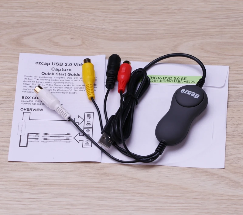Высокое качество новые EZCAP USB 2,0 Звуковая карта захвата видео конвертер адаптер DVD DVR VHS для Win7/8/10, Mac OS для всех версий