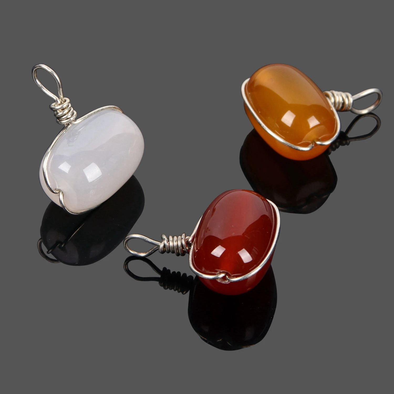 Natural Stone Yellow White Agate Carnelian Barrel shape Beads Wire Reiki Pendant Handmade for Necklace Men Women Jewelry | Украшения и