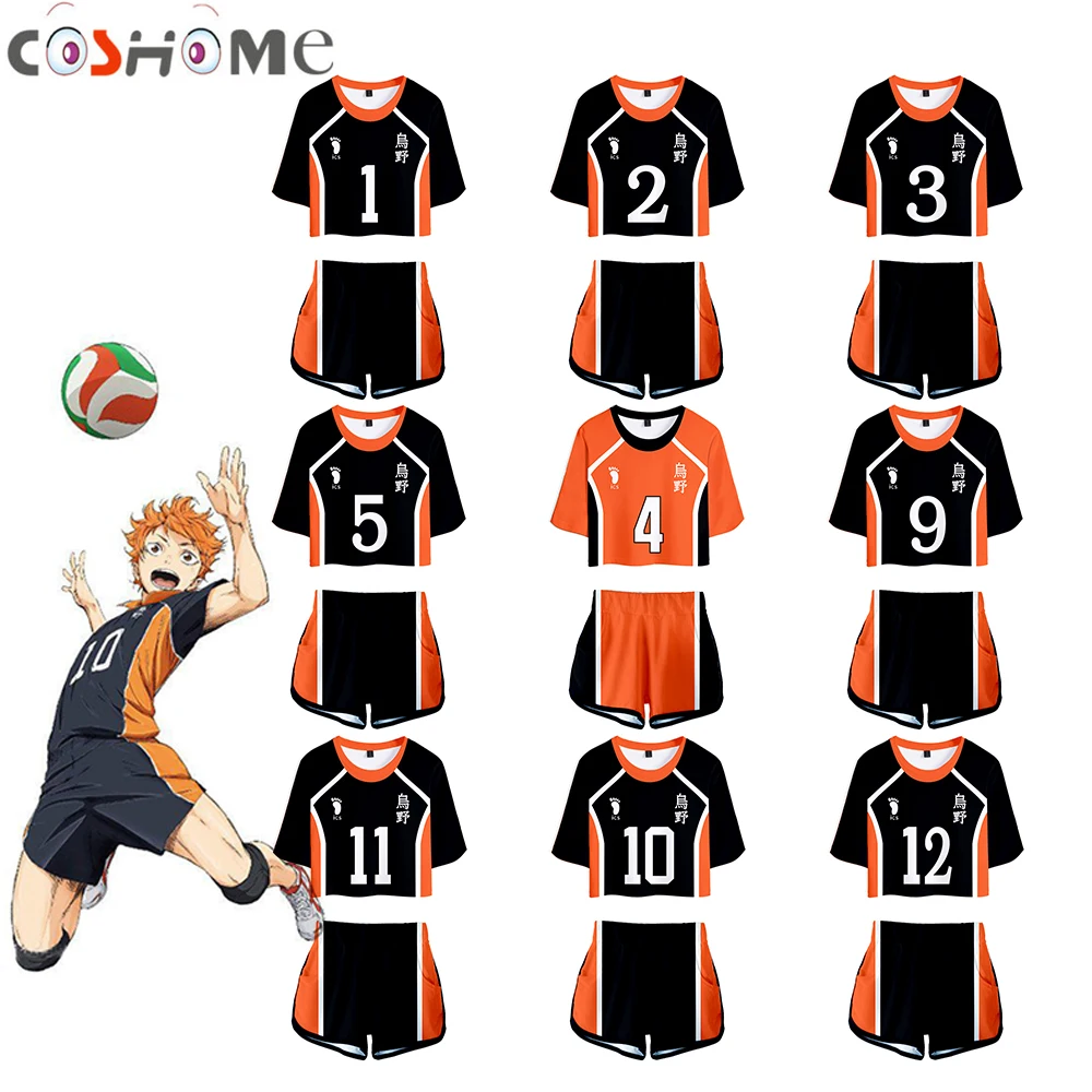 Горячая Аниме Haikyuu! Карнавальный костюм Хината шойо футболка карасуно
