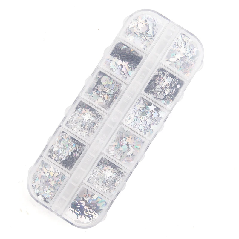 12 сеток/коробка AB голографическая лазерная вспышка лист полный смешанный