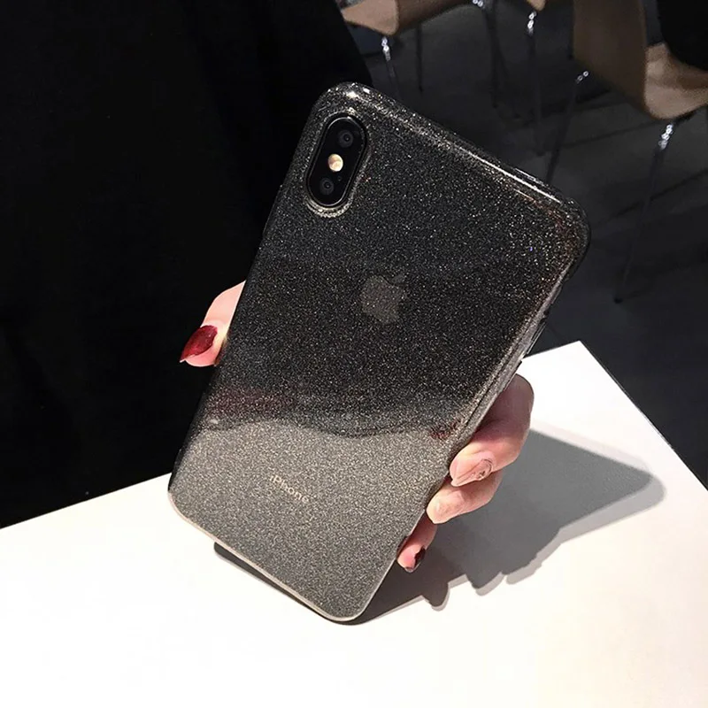 Роскошный Блестящий Прозрачный чехол для iPhone X XS Max XR 6 6S 7 8 8 Plus однотонная мягкая задняя крышка из ТПУ для iPhone 11 11 Pro Max - Цвет: Style 1