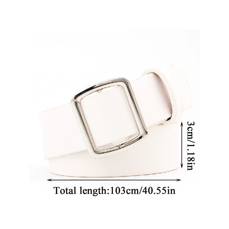 Ремень женский Повседневный без иглы широкий однотонный пояс с квадратной