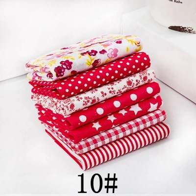 10 7pcs 25X25cm 25x25 см или 10x10 см хлопчатобумажная ткань с принтом для шитья стеганые ткани для лоскутного рукоделия аксессуары ручной работы T7866 - Цвет: 10 7pcs 25X25cm