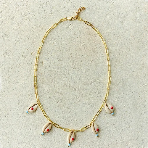 NECKLACE 20 Цепочка Из Нержавеющей Стали, каури, ожерелье в оправе, колье, аксессуары, массивные ожерелья для женщин, женские ювелирные изделия, бохо - Окраска металла: NECKLACE 20