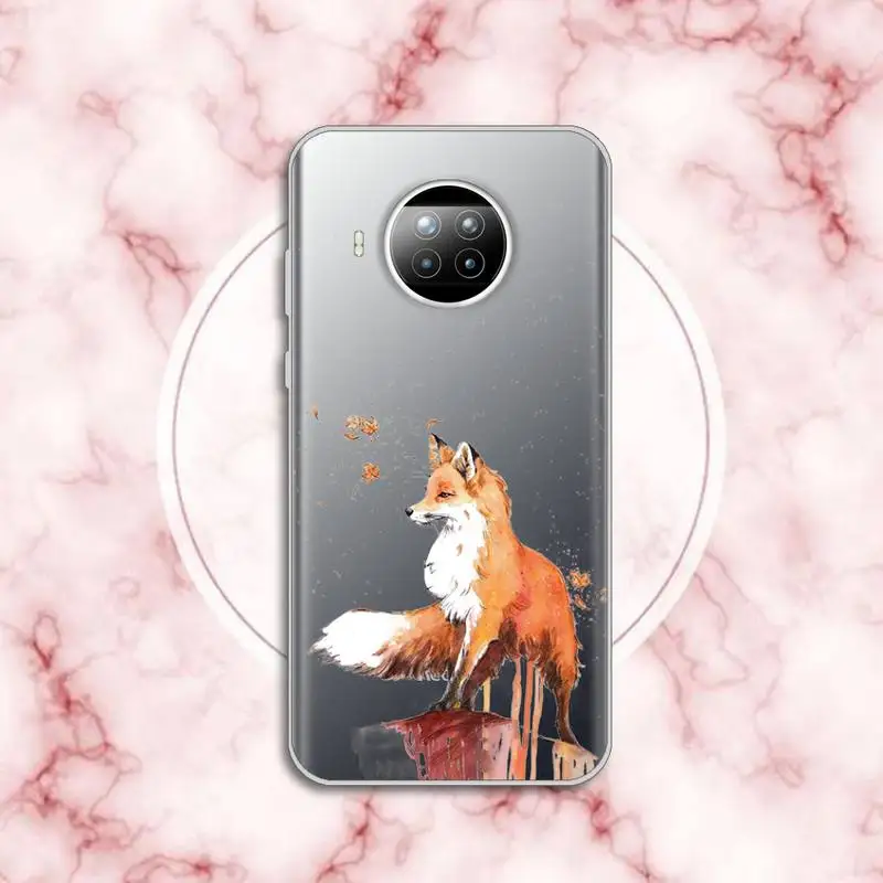 

fox cartoon funny cute animal Anti-fall luxury Phone Case cover Transparent for Xiaomi Redmi note 10 t 8 9 pro lite 11