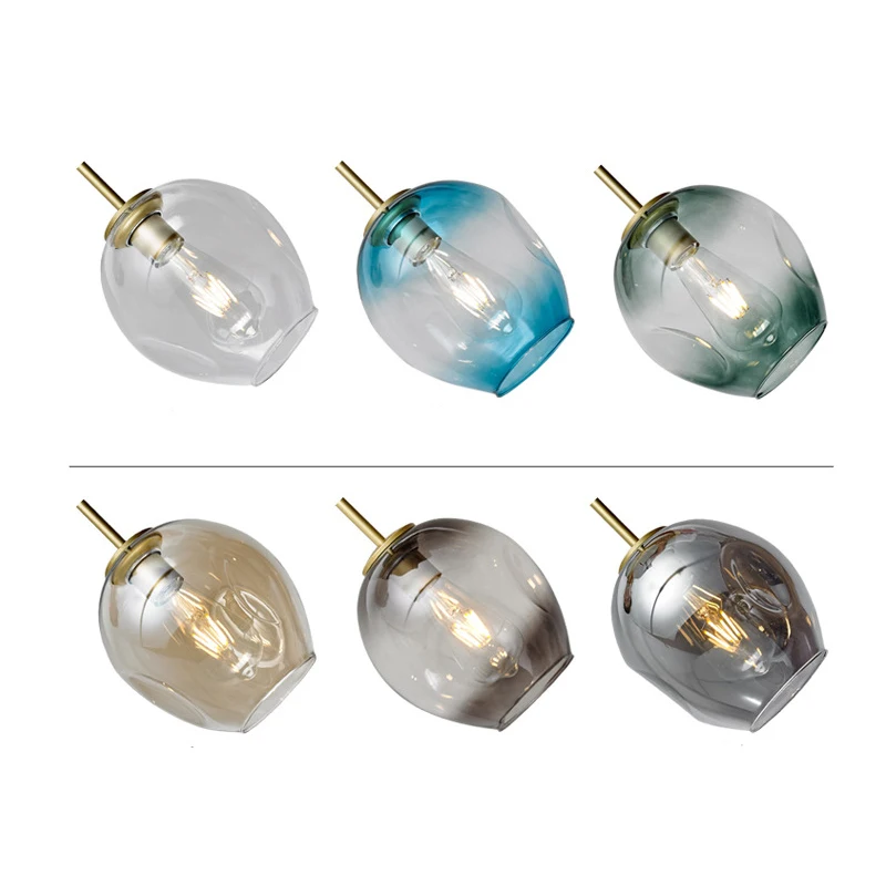 

Modern Simple Stairwell Lights Creative Duplex Villa Pendant Lamp Hollow Building Molecular Glass Rotary Pendant Lamps