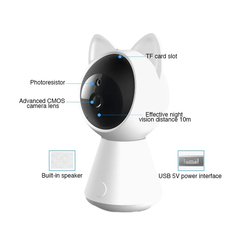 Cat IP WiFi CCTV камера HD 360 градусов беспроводной детский монитор Pan Tilt инфракрасная