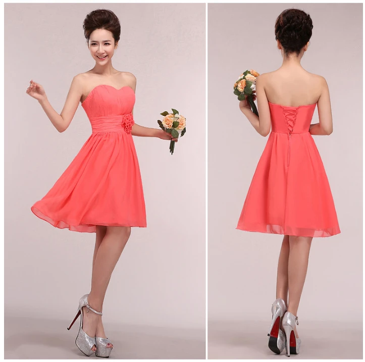 Женское короткое платье с рисунком арбуза кораллового цвета|Платья подруги