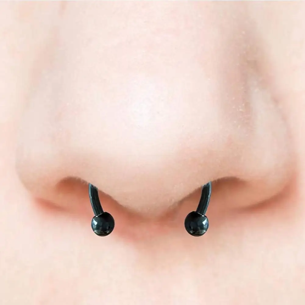 

2021 New Nose Ring Reusable Alloy Fake Magnetic False Non Nose Hoop Jewelry Horseshoes Ring Bar For Party Piercing R7U0
