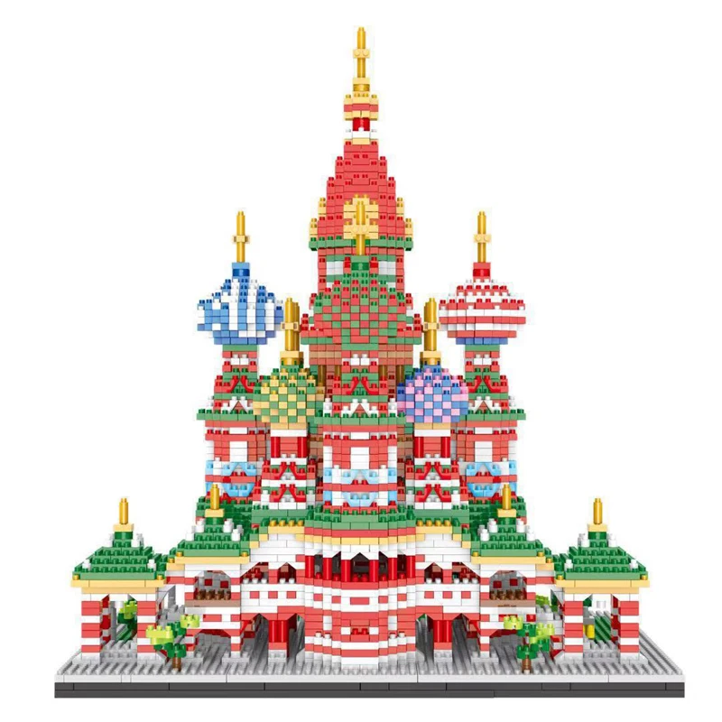 

World Architecture Saint Basil's Cathedral Church 3D Modle DIY Small Mini Diamond Blocks Bricks Building Toy for Children