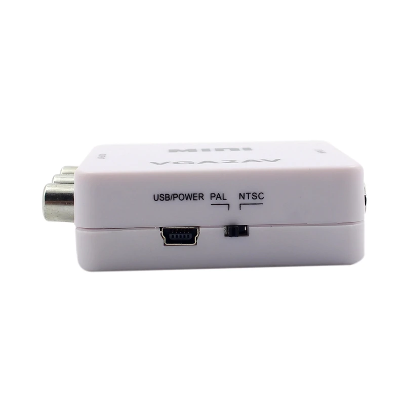 1080P мини VGA к RCA AV конвертер с 3 5 мм 2AV/CVBS Аудио + аудио ПК преобразователь