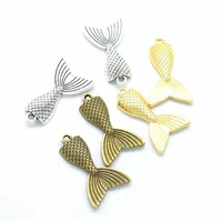 8pcslot 3 colors available 3119mm alloy fishtail charm pendant for jewelry making