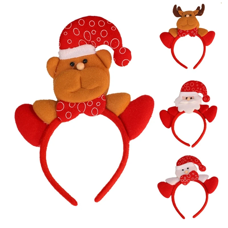 

Christmas Elk Headdress Snowman Santa Claus Headband Holiday Hair Accessories