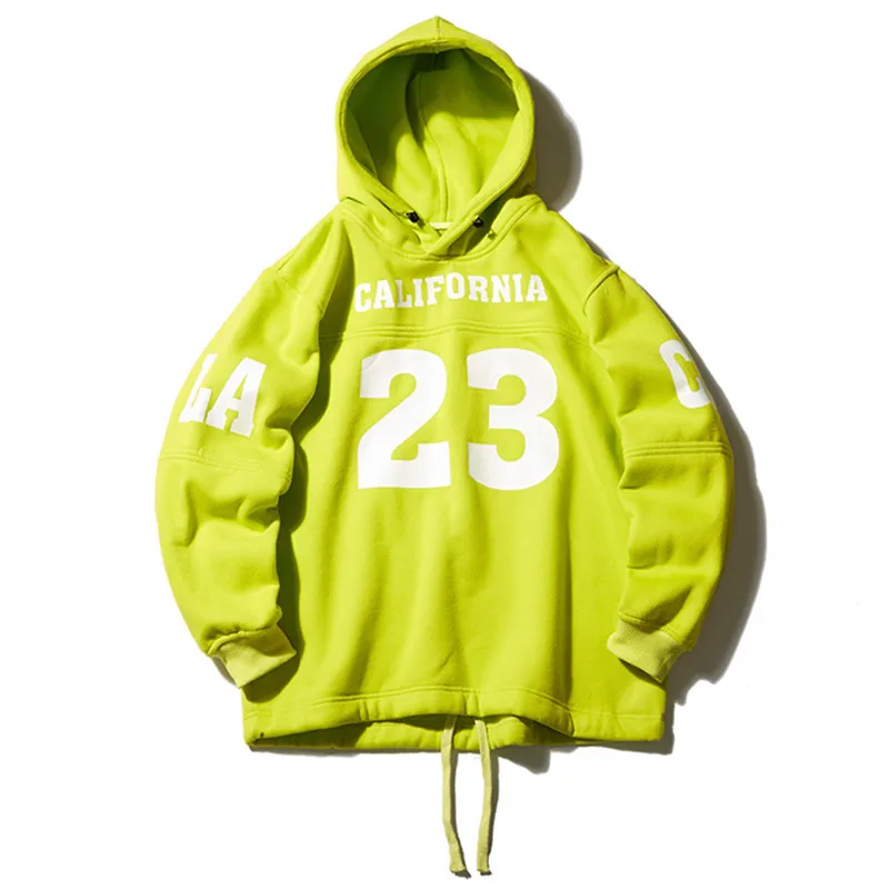 

2019 tide brand plus velvet men's Japanese letter print hooded wild pullover