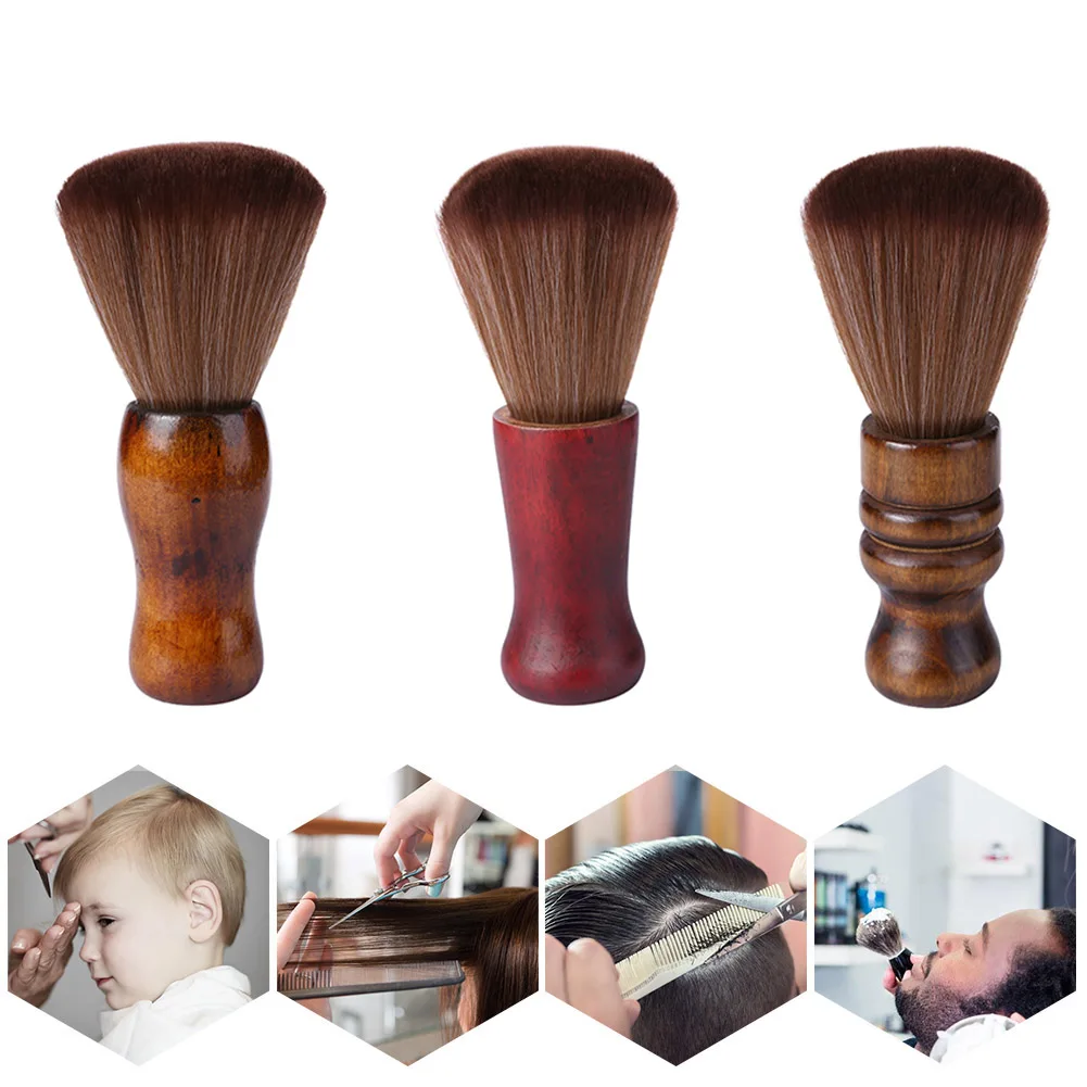 

1Pcs Wooden Hair Sweep Brush Neck Face Duster Soft Fiber Hair Cleaning Hairbrush Neck Hair Removal Sweeping Brushes