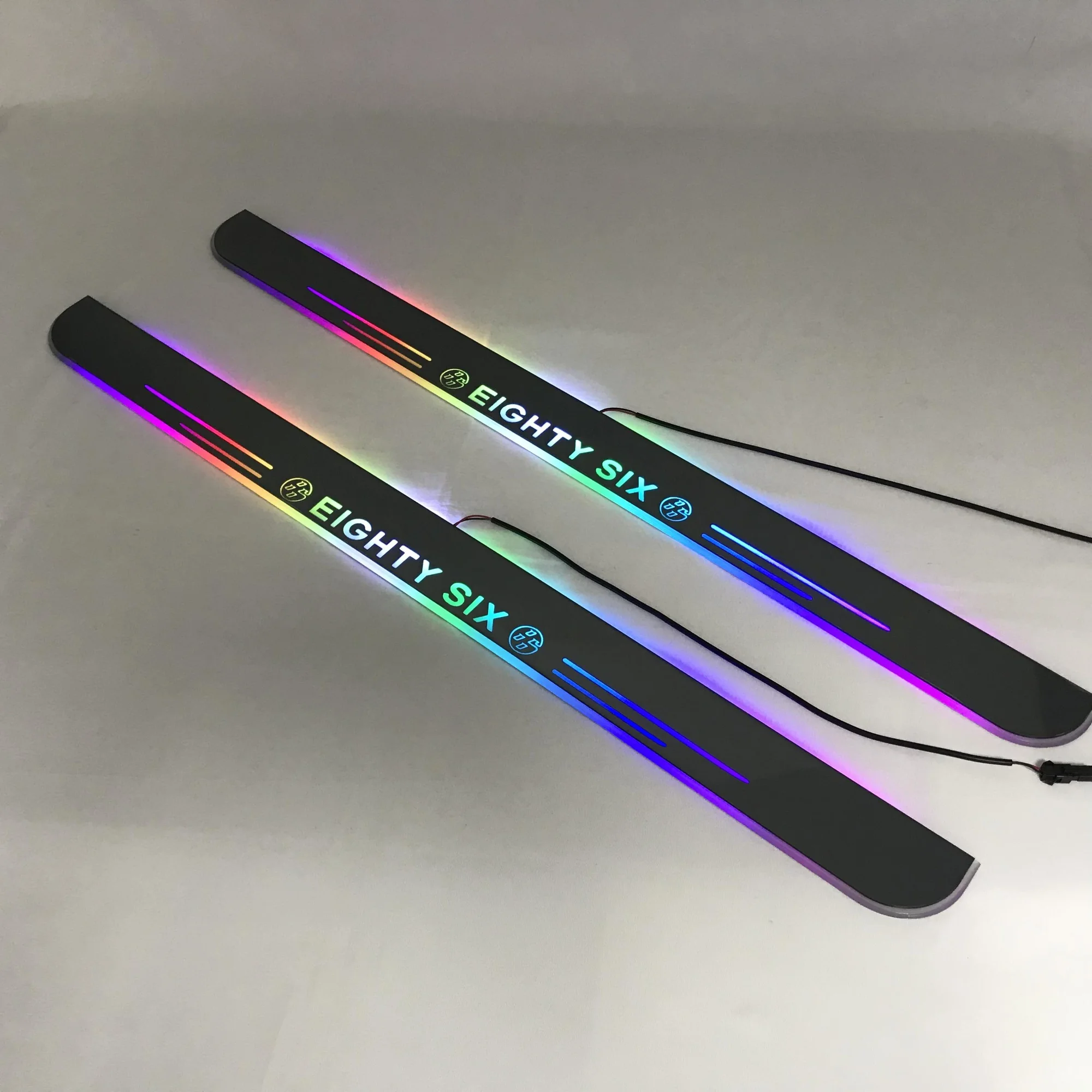 

Osmrk led moving door scuff for toyota 86 gt86 ,Subaru BRZ dynamic door sill plate flat lining overlays rgb flowing light, 2pcs