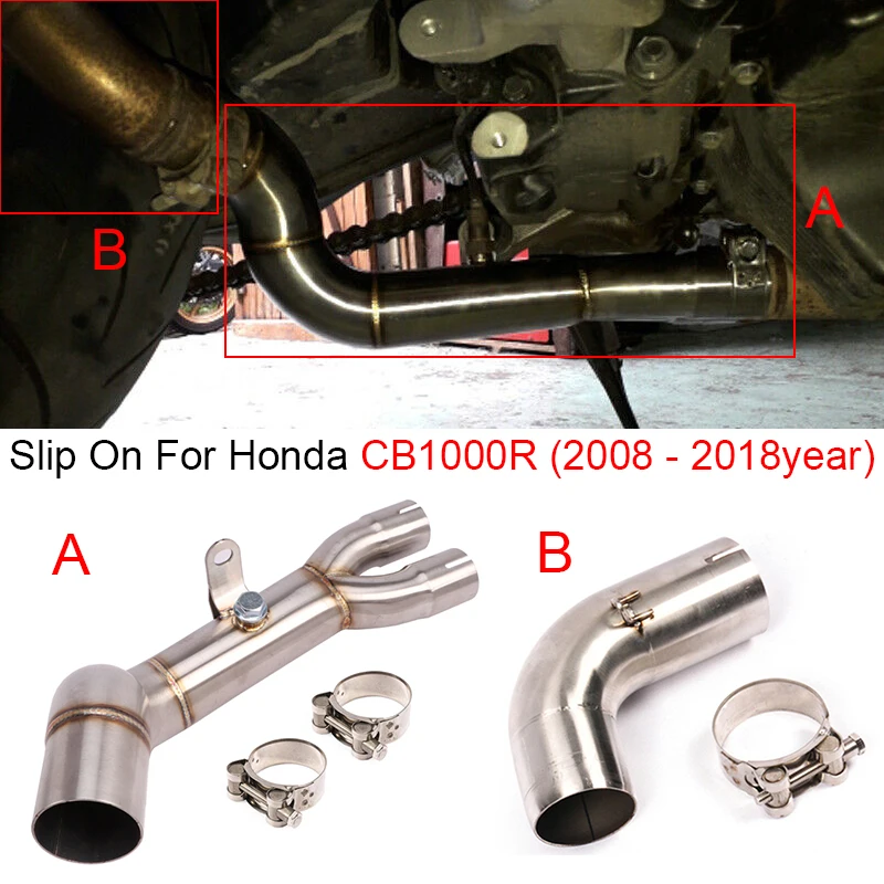 

Motorcycle Exhaust Escape Modified Middle Link Pipe Catalyst Delete Eliminator Enhanced Slip On For Honda CB1000R 2008 - 2018