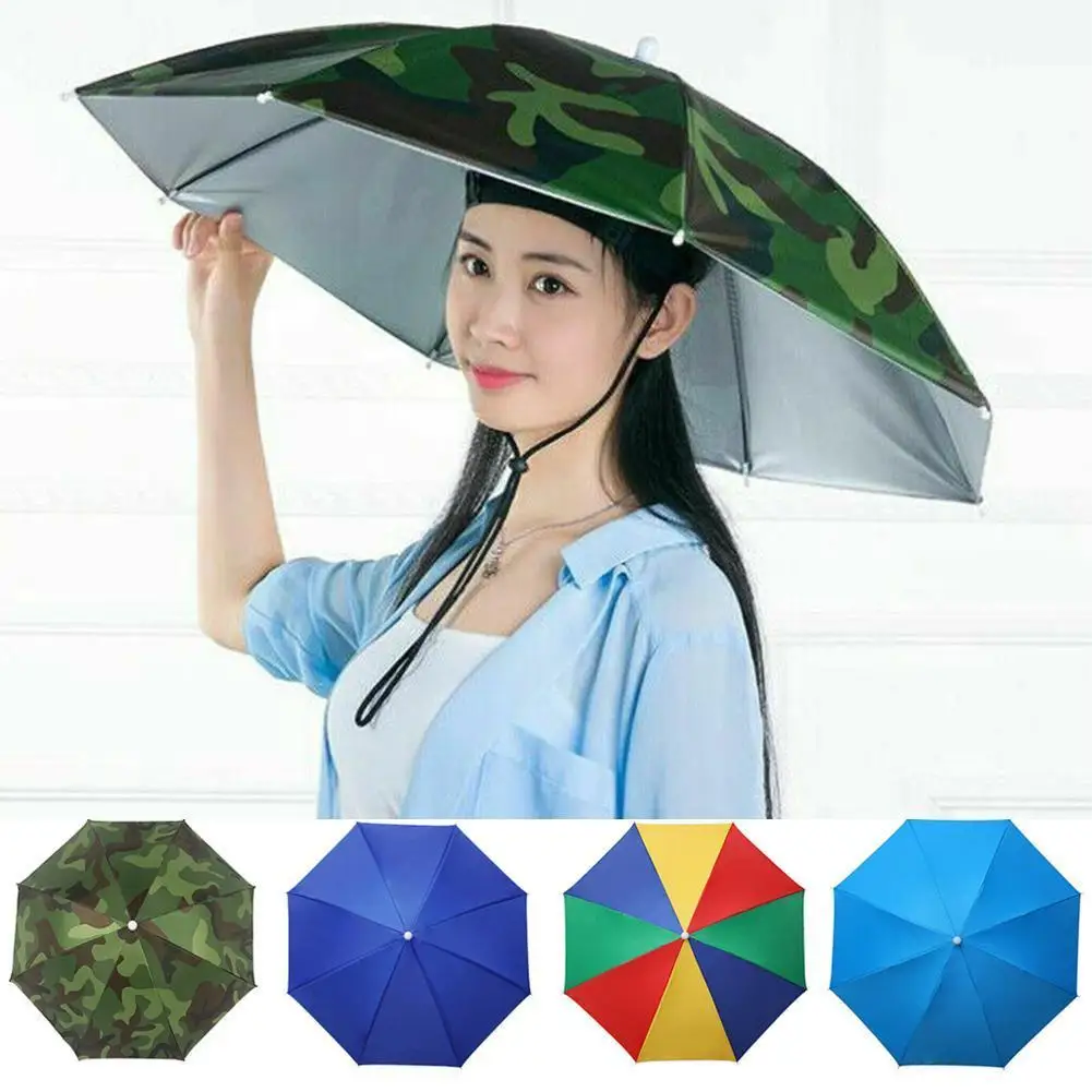 

Outdoor Fishing Umbrella Hat Large Foldable Hiking Camping Fishing Head-mounted Parasol Hat Outdoor Fishing Gear Accessories