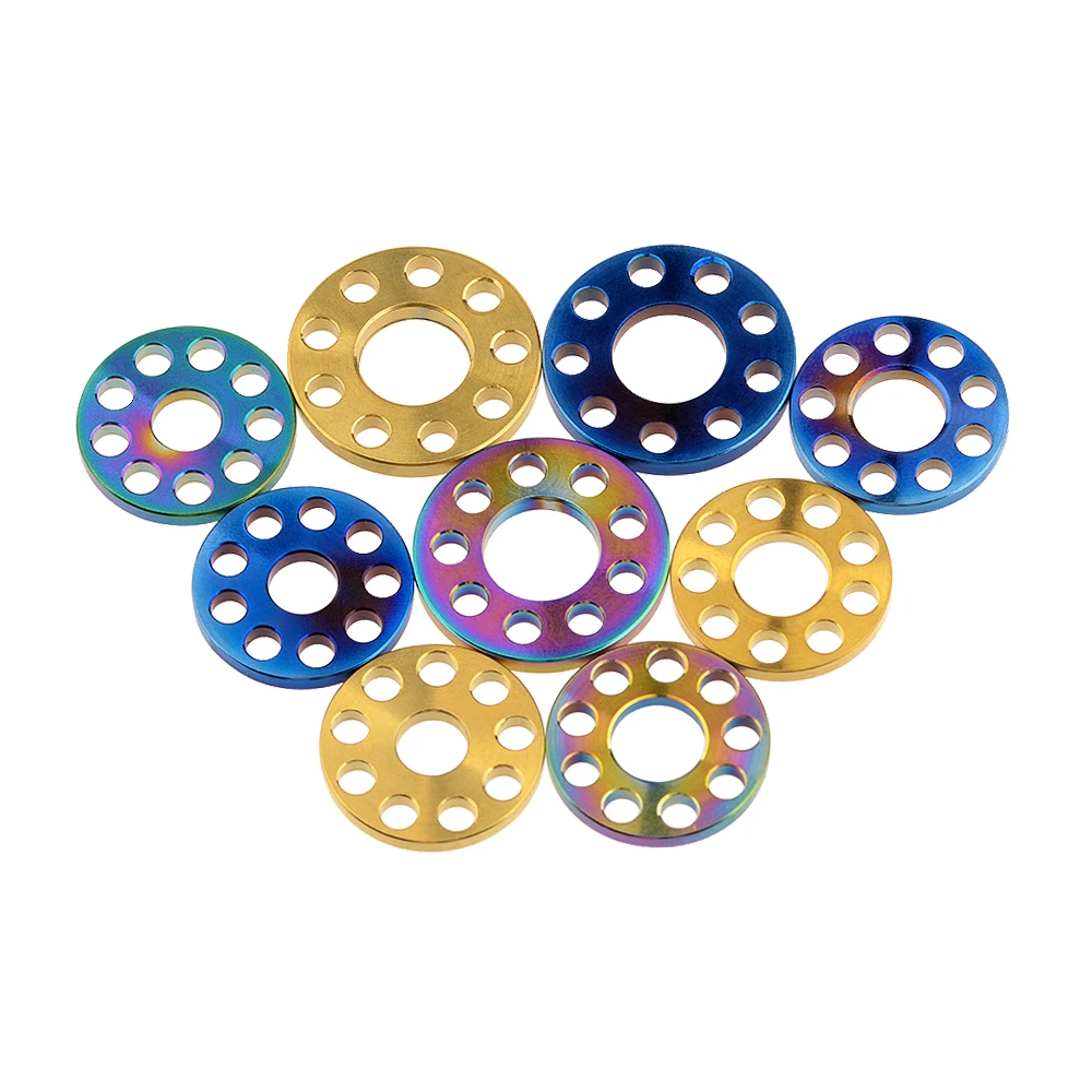 

Catdogbear10Pcs Ti M6 M8 M10 Titanium Drilled Bolt Spacer Washer for Motorcycle Modification 9 Holes Washers