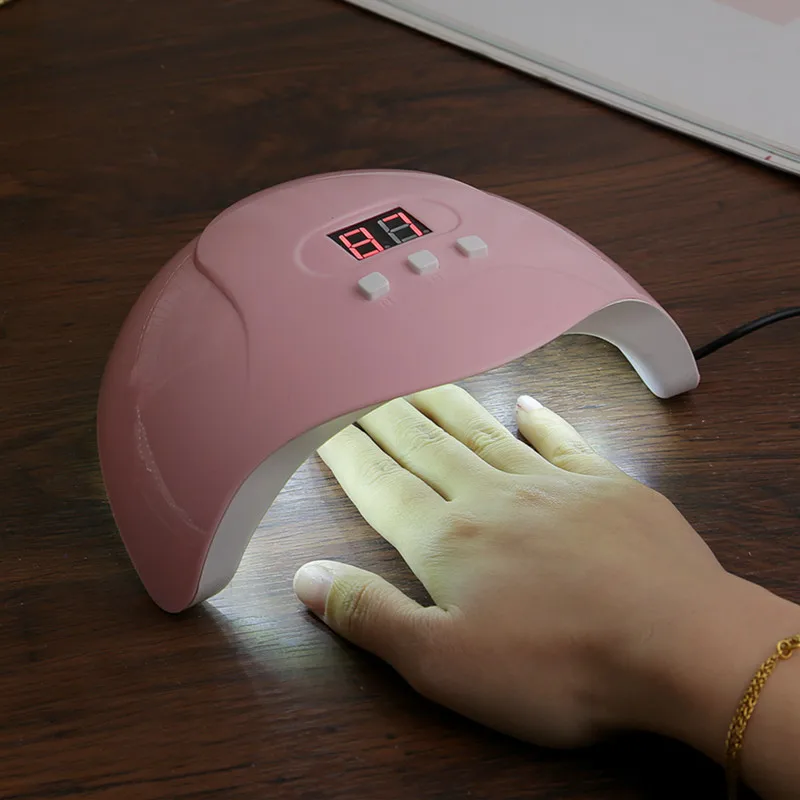

Portable 54W Pink Nail Dryer Machine UV LED Lamp 30/60/90s Timer USB Cable Home Use Nail UV Gel Varnish Dryer LED Nail Lamp Tool