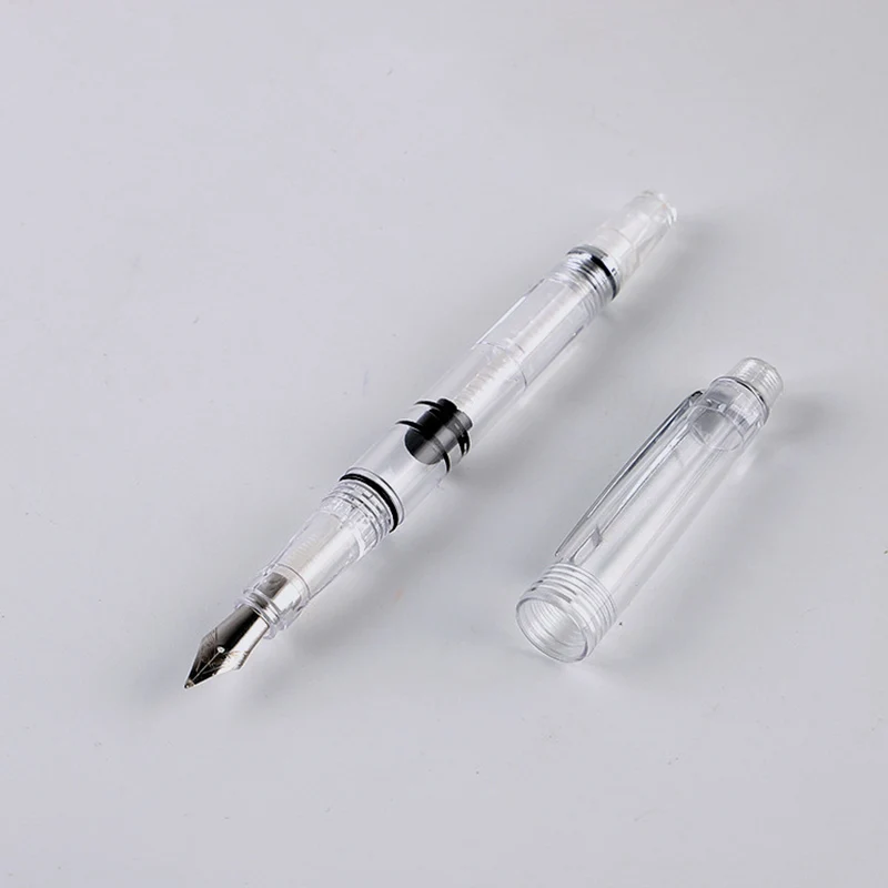 1Pc Creative Transparent Fountain Pens Curved Tip Art For School Writing Office Supplies Korean Stationery |