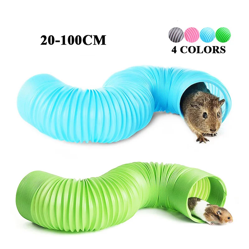 

1M 4 Colors Hamster Tubes Travel Cage Elastic Flexible Pipeline Ferret Tunnel Pets Toys Cage Decor Small Plastic Tubes