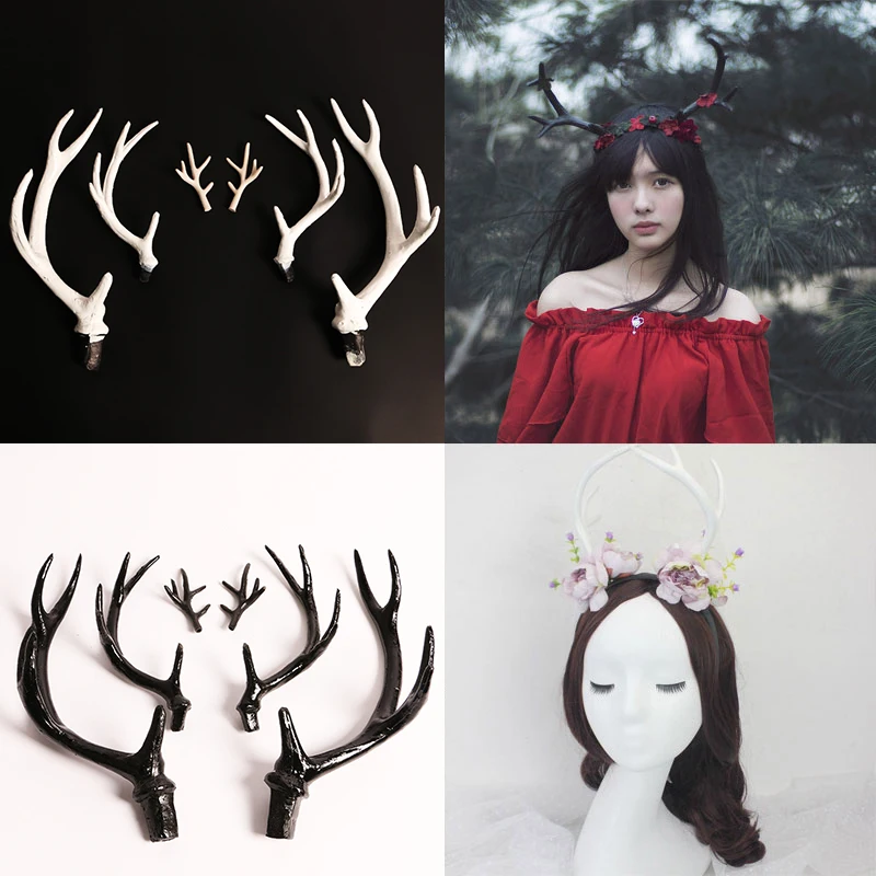 Имитация пластиковых оленьих рогов Декор косплей черный олень рог искусственный