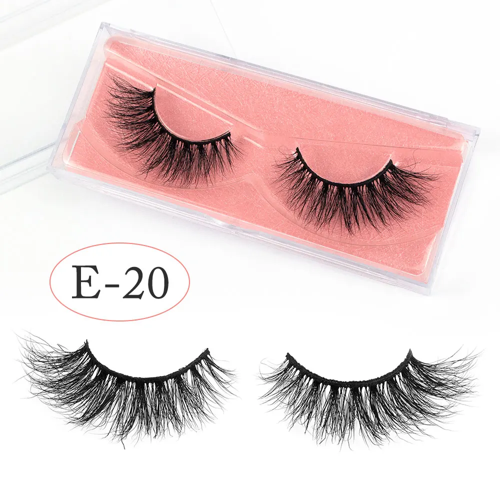 

3D Soft Mink Hair False Eyelashes Handmade Wispy Fluffy Long Lashes Nature Eye Faux Eye Lashes Makeup Tools #E-20