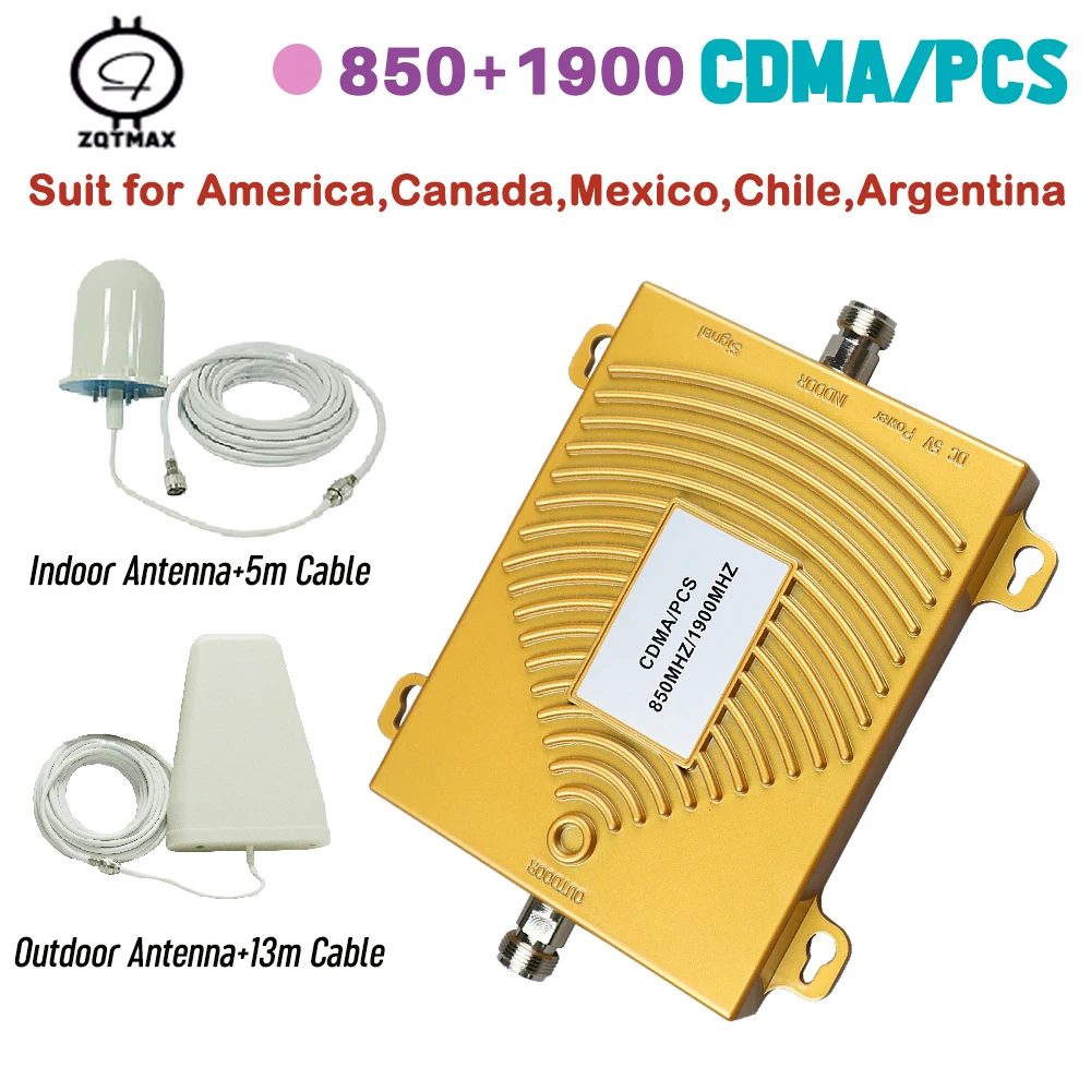 ZQTMAX 850 GSM усилитель сигнала сотового телефона 3G 4G 1900 UMTS Усилитель Daul Band с