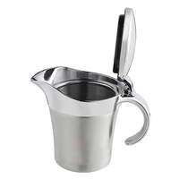 stainless steel insulated thermal gravy boat sauce jug pot 450ml silver