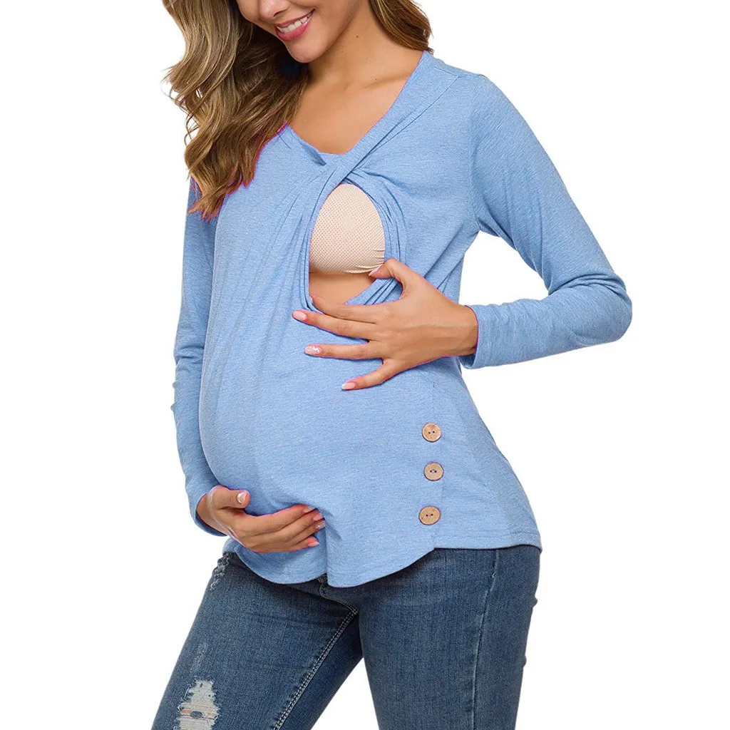 Топ для кормящих женщин с длинным рукавом футболка грудного вскармливания