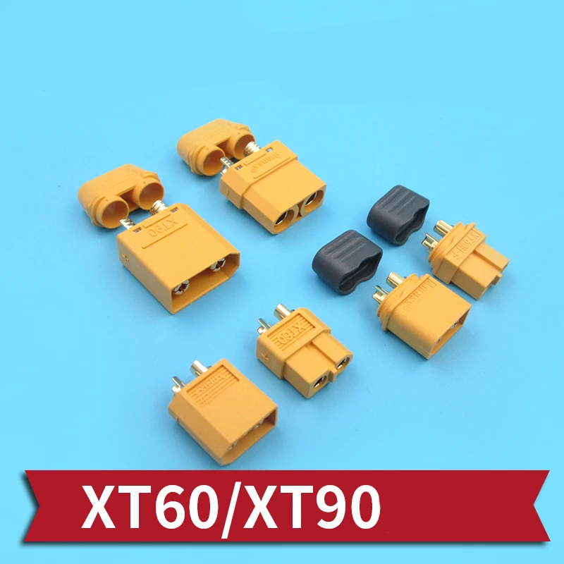

High Current XT60 XT90 Plug Anti Slip XT60 Battery Connector Male Female ESC Plug Cord with Protective Sleeve for RC Car/Boats
