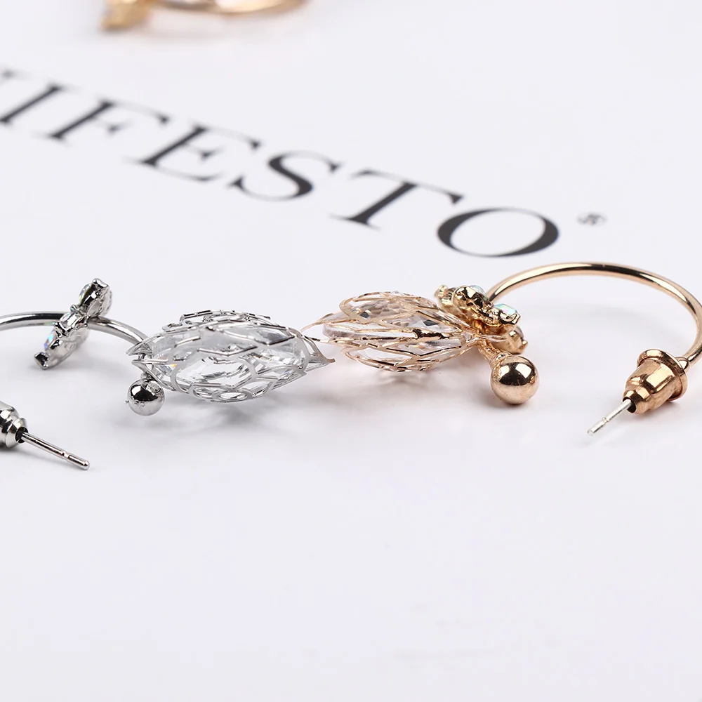 Shiny Fashion Earring Jewelry Rhinestone Rose Drop Earrings For Women Korea Hollow Crystal Flower 1 Pai | Украшения и аксессуары