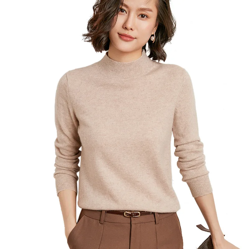 

Sweater Woman new autumn and winter long sleeves with a slim bottom blouse half turtleneck sweater SBB116-SBB126