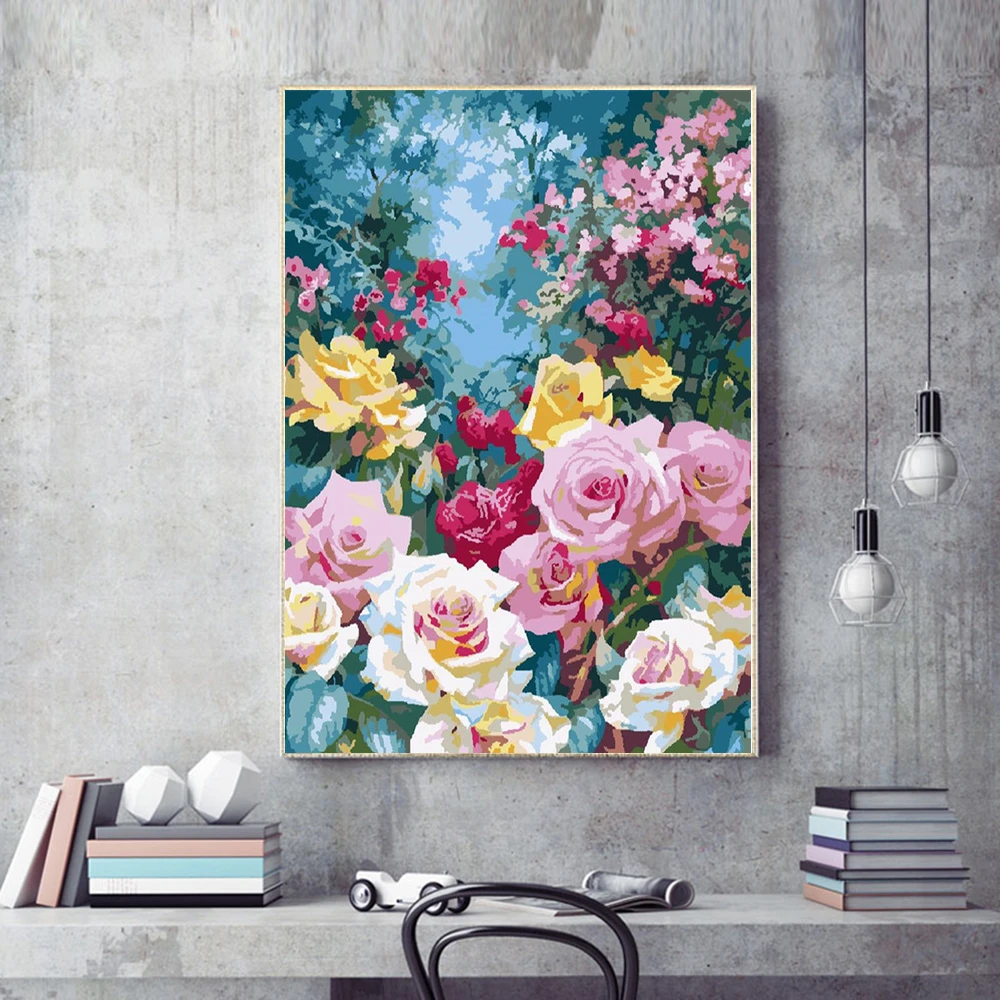 Картина AZQSD по номерам холст наборы цветок DIY Unframe уникальный подарок для взрослых