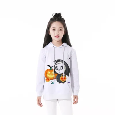 

2020 New Halloween Boys jackets for girls kids Hooded sweater Spring Autumn 3D printing Children's hooded sweater 8-12T