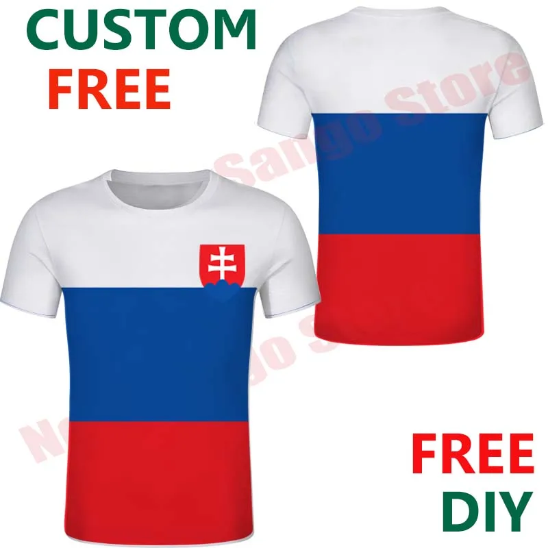 Словакия Бесплатная пользовательская мужсая Республика Флаг Футболка страны