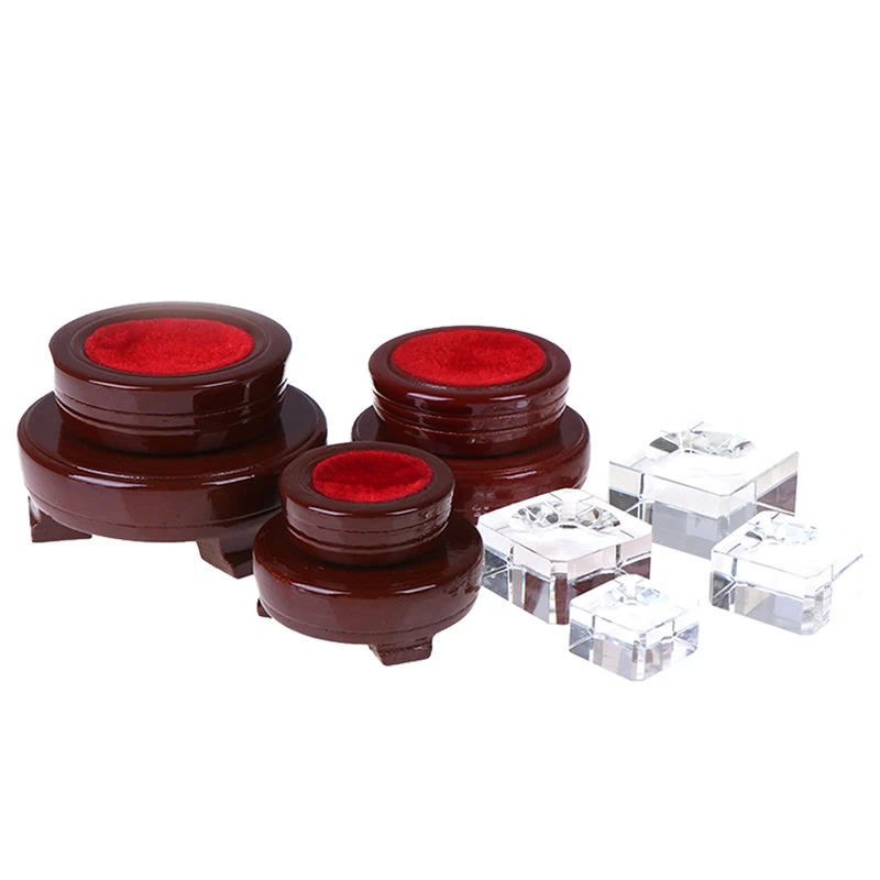 Красный коричневый деревянный стенд для хрустальных шаров сфера шар камни